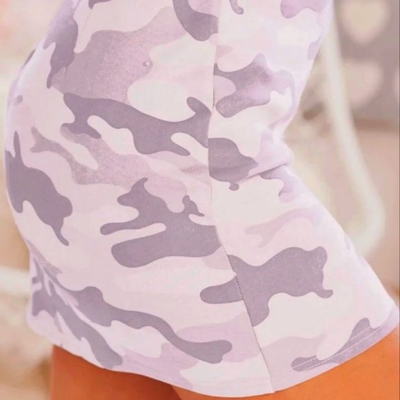 Pink Camo Print Mini Skirt - Picture 4 of 5